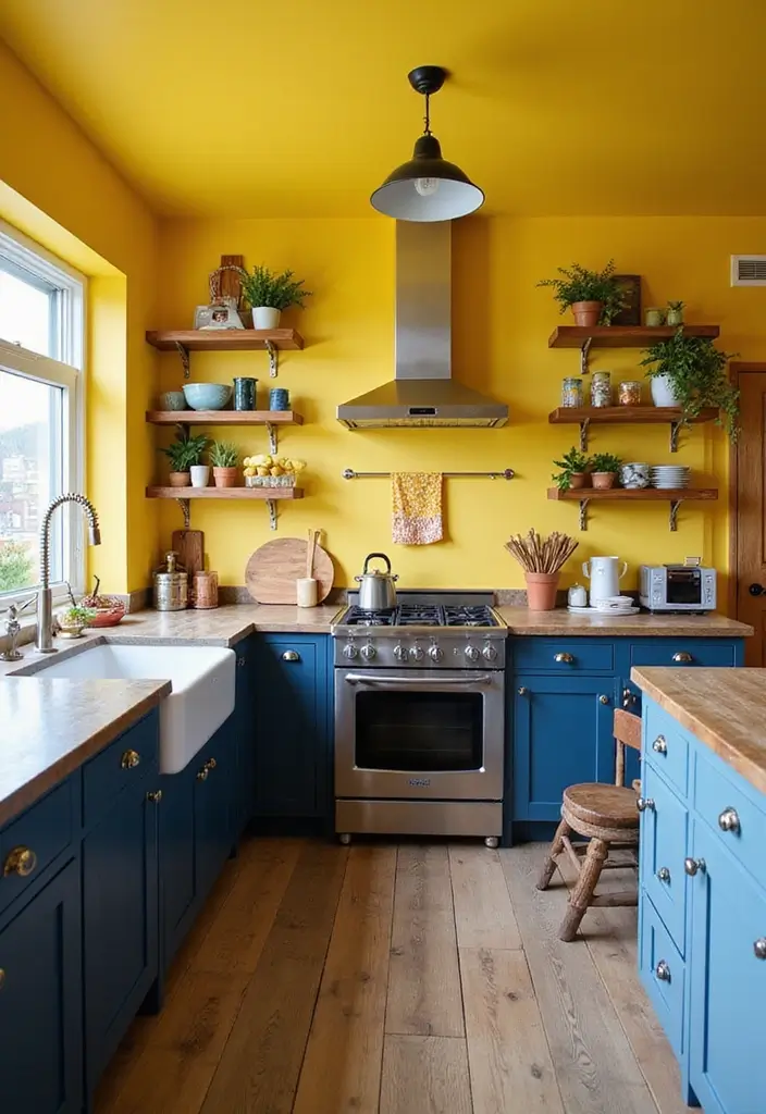 25 Luxurious Bold Color Palettes Featuring Jewel Tones & Deep Hues | Opulent Look! 💎 - 14. Bright Yellow and Deep Indigo