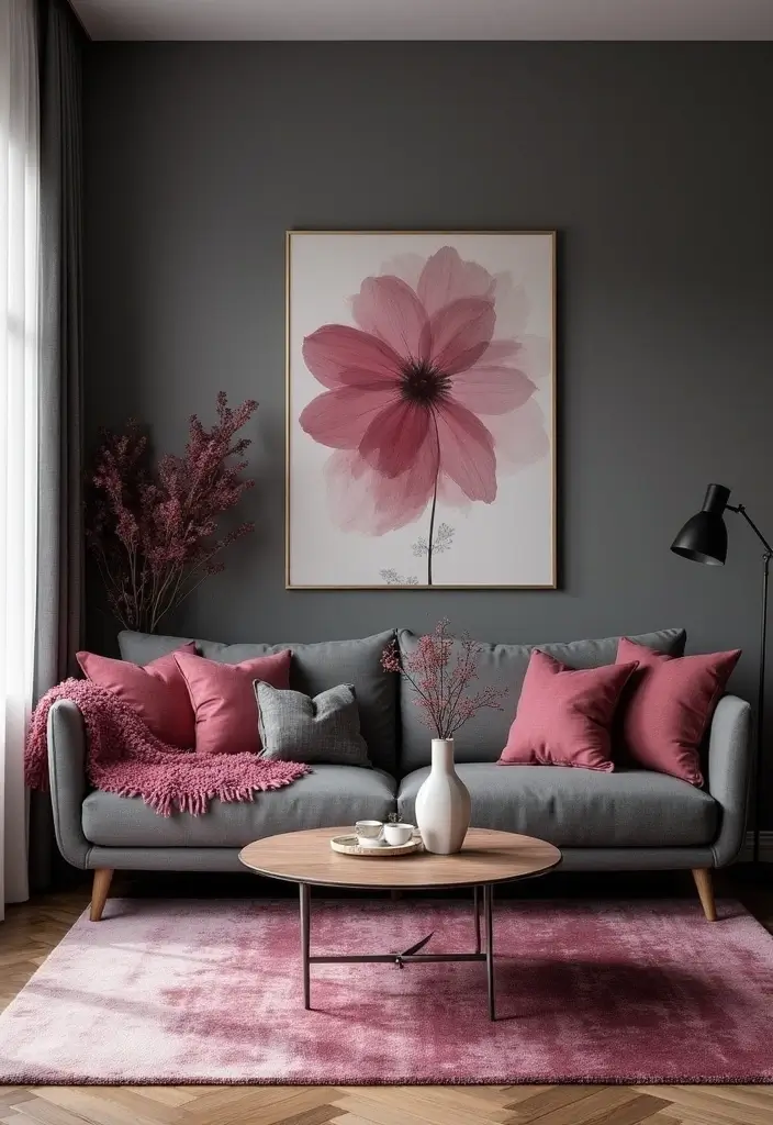 25 Luxurious Bold Color Palettes Featuring Jewel Tones & Deep Hues | Opulent Look! 💎 - 19. Magenta and Slate Grey