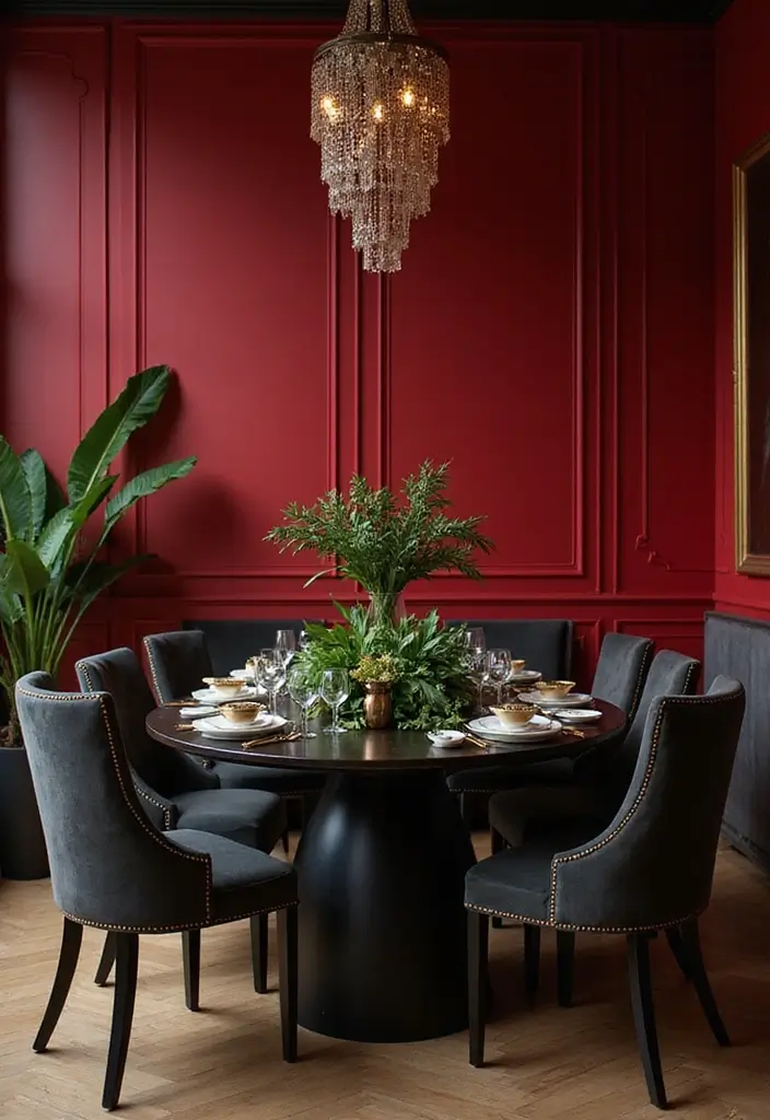 25 Luxurious Bold Color Palettes Featuring Jewel Tones & Deep Hues | Opulent Look! 💎 - 2. Regal Ruby and Charcoal