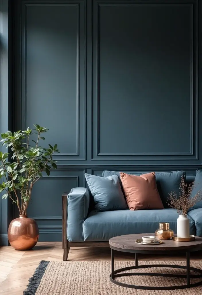 25 Luxurious Bold Color Palettes Featuring Jewel Tones & Deep Hues | Opulent Look! 💎 - 22. Steel Blue and Copper