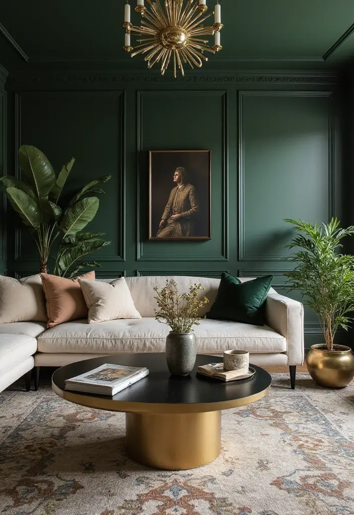 25 Luxurious Bold Color Palettes Featuring Jewel Tones & Deep Hues | Opulent Look! 💎 - 24. Champagne and Deep Forest