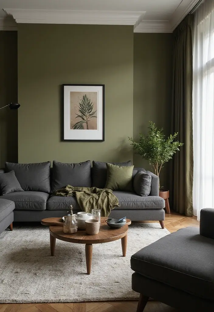 29 Balanced Olive Green Contrast Color Combinations For Harmonious High-Impact - Olive Green and Charcoal Gray