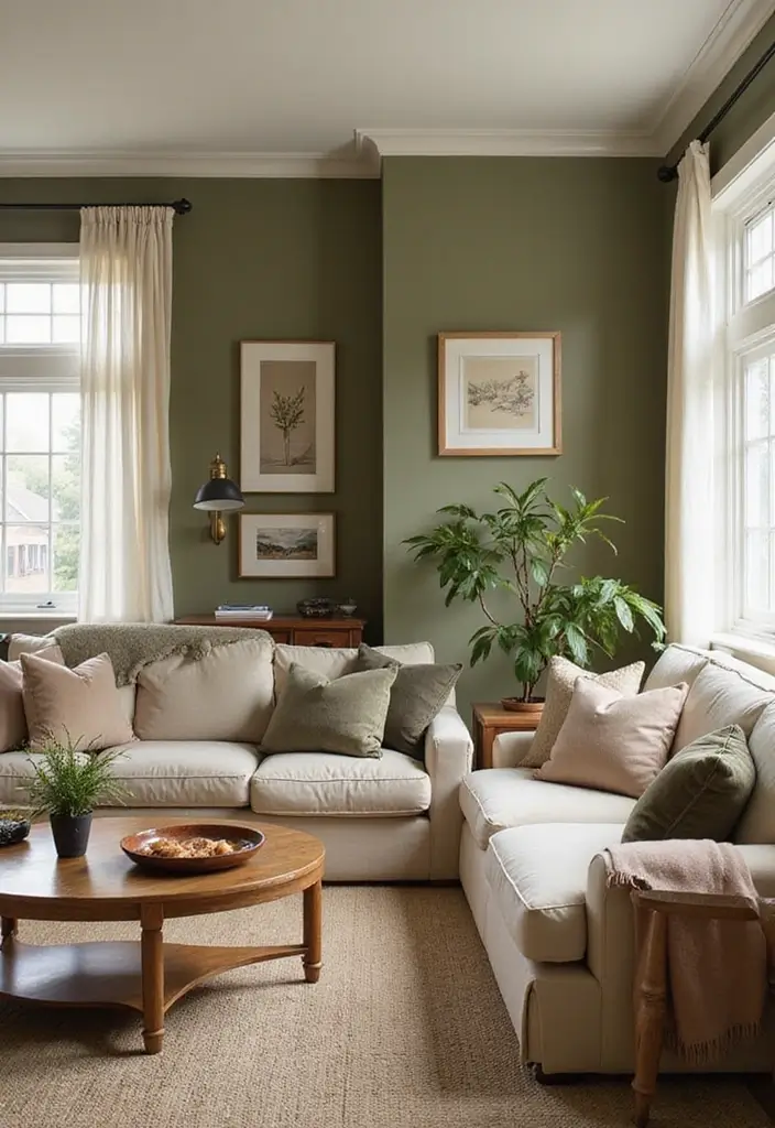 29 Balanced Olive Green Contrast Color Combinations For Harmonious High-Impact - Olive Green and Creamy Beige