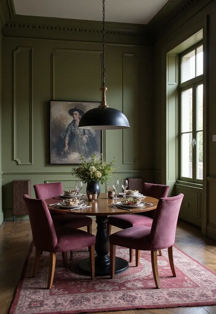 29 Balanced Olive Green Contrast Color Combinations For Harmonious High-Impact - Olive Green and Deep Plum