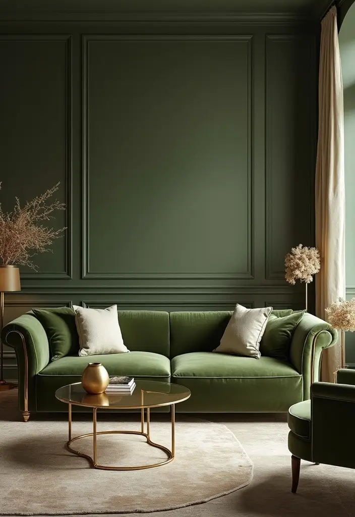 29 Balanced Olive Green Contrast Color Combinations For Harmonious High-Impact - Olive Green and Gold Accents
