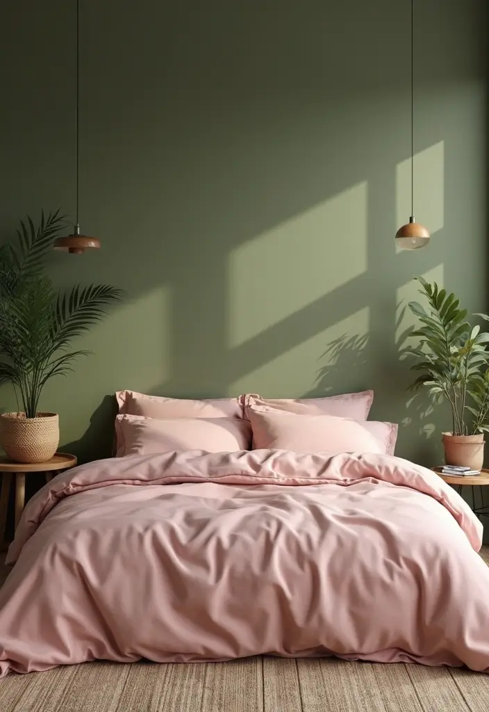 29 Balanced Olive Green Contrast Color Combinations For Harmonious High-Impact - Olive Green and Soft Blush Pink