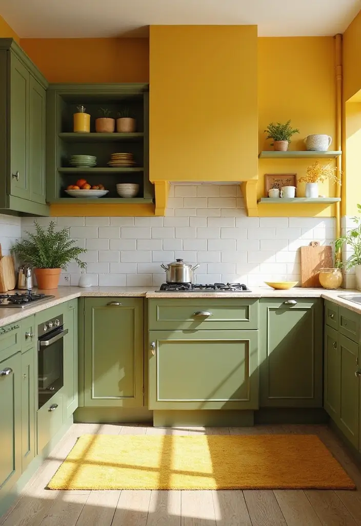 29 Balanced Olive Green Contrast Color Combinations For Harmonious High-Impact - Olive Green and Sunny Yellow