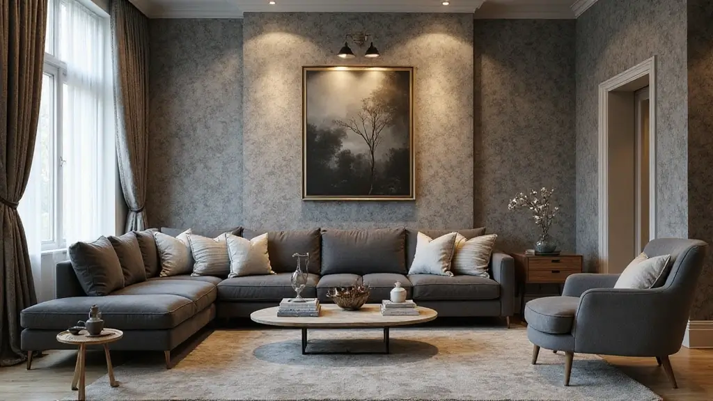 29 Ideas We Love: Sophisticated Living Rooms Featuring A Charcoal Grey Sofa
