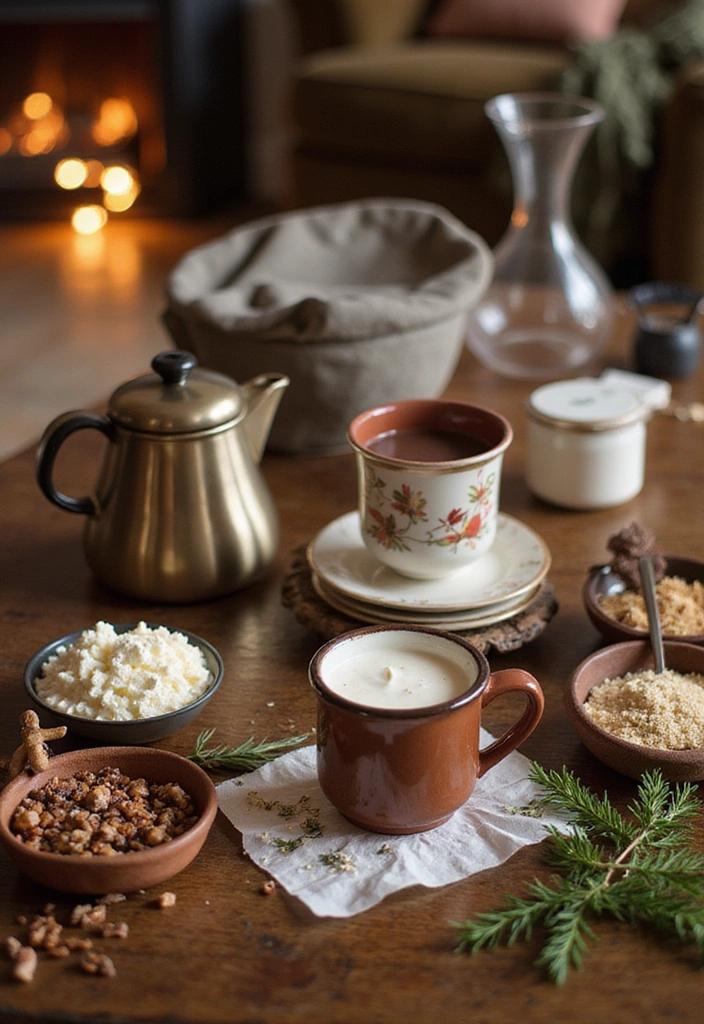 45 Cozy Farmhouse Coffee Table Fall Decor Ideas For A Warm & Inviting Living Room - 43. Cozy Hot Chocolate Station