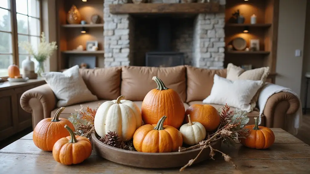 45 Cozy Farmhouse Coffee Table Fall Decor Ideas For A Warm & Inviting Living Room